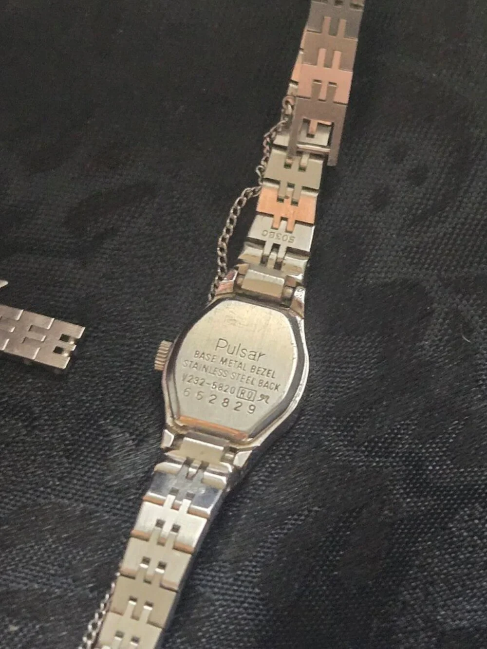 Vintage Women's PULSAR Silver Tone Link Bracelet Watch